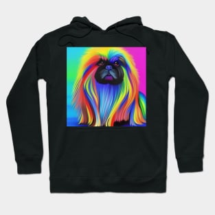 Pekingese Dog Rainbow Painting Hoodie